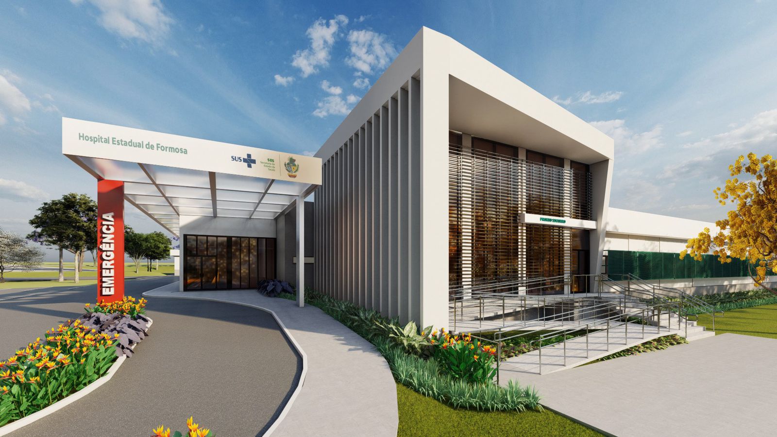 Imagem 3D do Hospital de Formosa que está em obras de ampliação