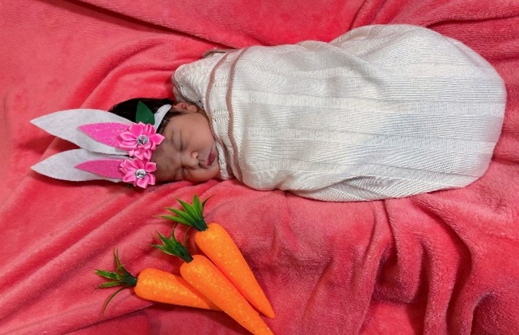 A pequena Ana Luiza durante o ensaio fotográfico na unidade estadual de Formosa.