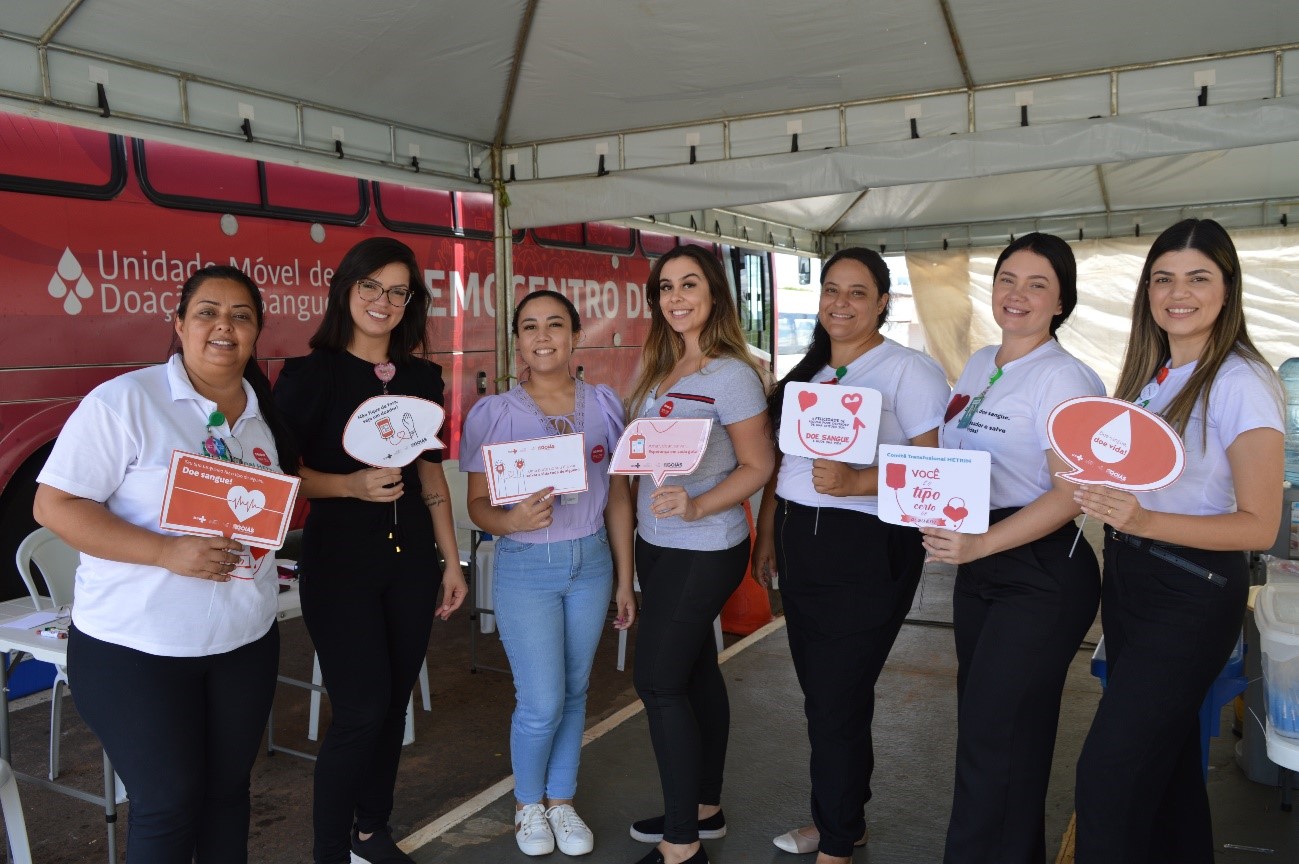 Ação promove solidariedade por meio da doação de sangue e o foco é o aumento no estoque de sangue do estado de Goiás.
