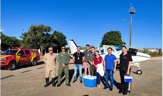 Foi utilizada pela primeira vez a aeronave cedida pela Assembleia Legislativa de Goiás para o transporte da equipe e dos órgãos que foram captados.
