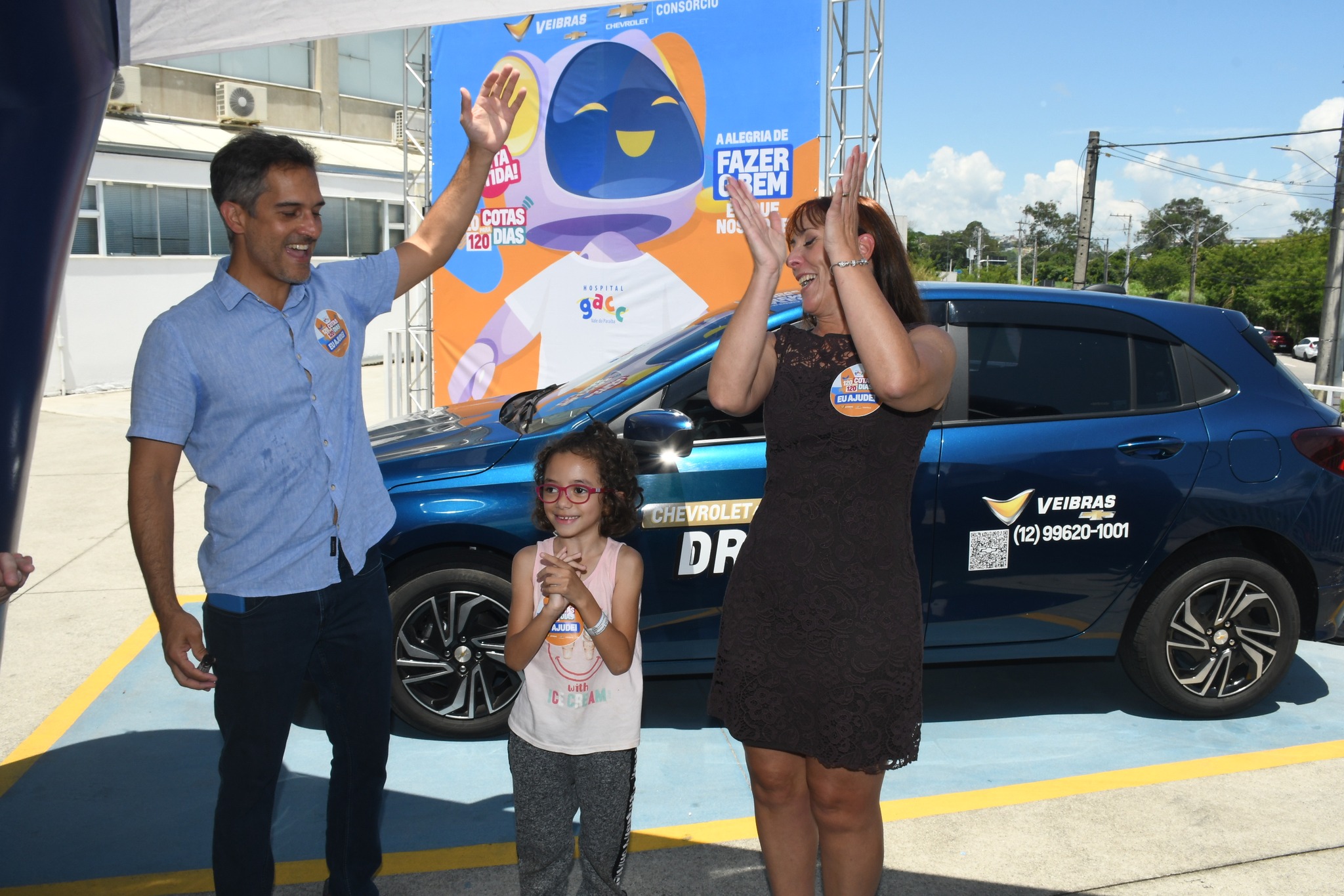 Rafael Davoli, pequena Ana Clara e Rose Sanz